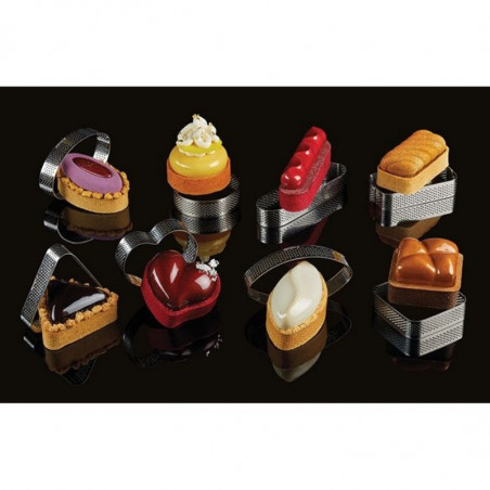 74 x 62 x h 20 mm XF14 RANT PERFOROWANY PAVONI rant ze stali nierdzewnej w kształcie serca