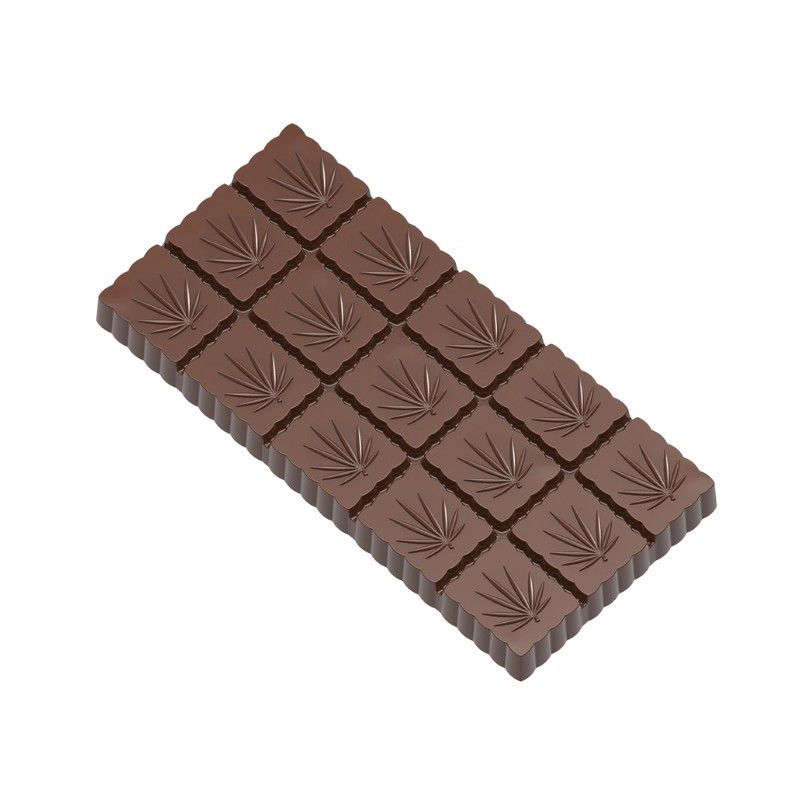 1994CW FORMA KONOPIE CHOCOLATE WORLD forma z poliwęglanu do tabliczek czekolady z wzorem konopi