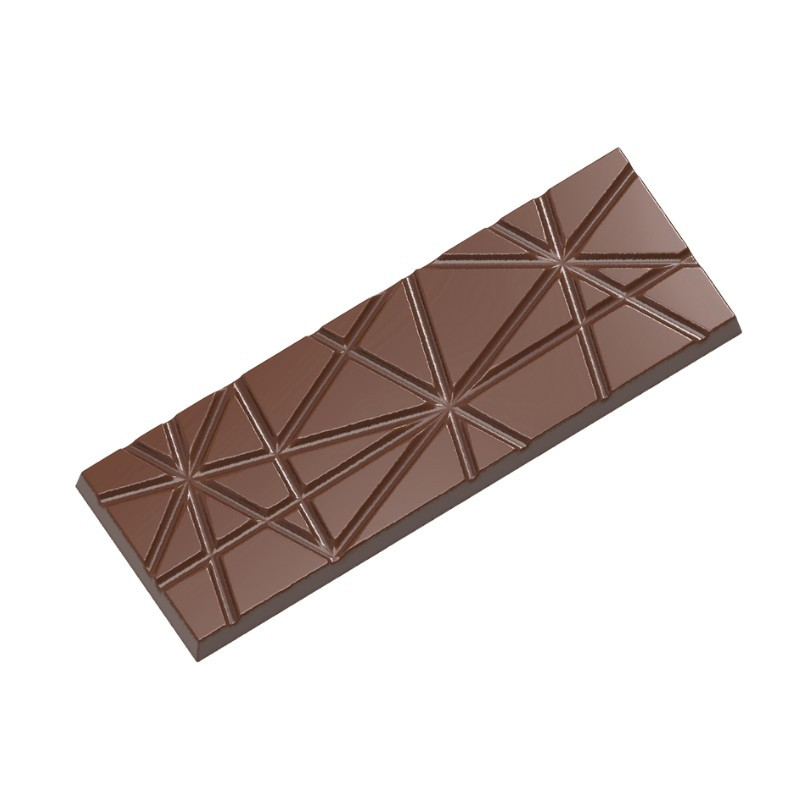 2450CW FORMA W PASKI CHOCOLATE WORLD forma z poliwęglanu do tabliczek czekolady z wzorem w paski