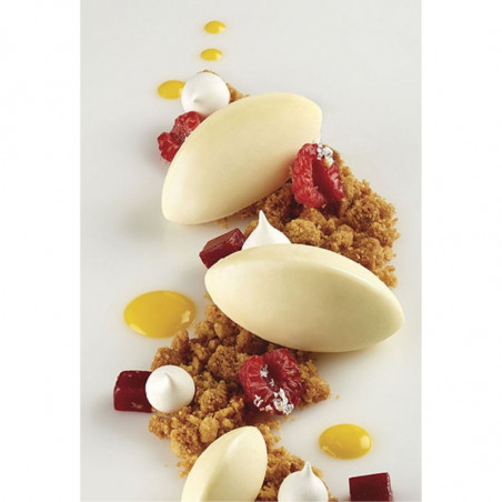 PX071 QUENELLE PAVONI duża forma silikonowa na 49 porcji w kształcie kamyków o wymiarach 66 x 33 x h 30