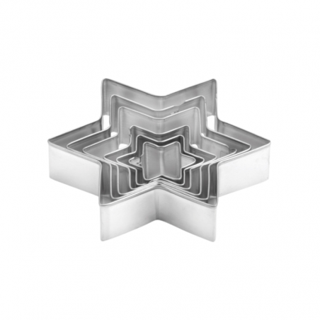 6 szt. GWIAZDKI zestaw metalowych foremek do wykrawania 631364 Delicia Tescoma