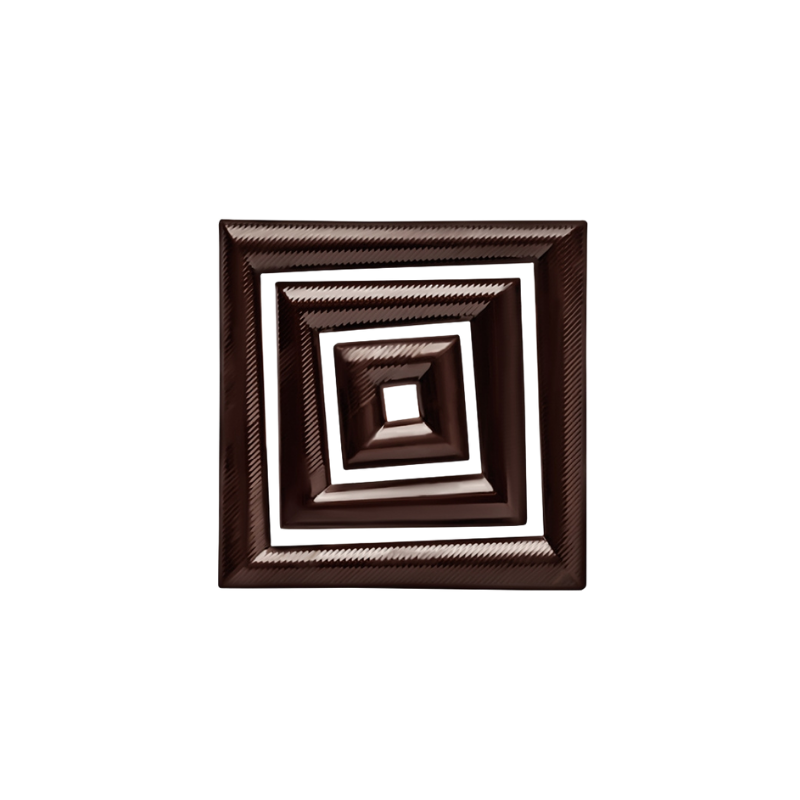 zestaw kwadratowych dekoracji wykonanych z wysokiej jakości ciemnej czekolady