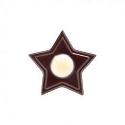 trójwymiarowa gwiazdka czekoladowa do dekoracji świątecznych słodyczy
