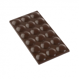 forma do tworzenia tabliczek czekolady z kawałkami w kształcie półkul wykonana z tritanu