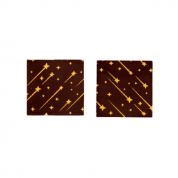 dekoracyjne tabliczki czekoladowe ze złotym nadrukiem spadających gwiazd