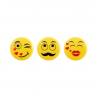 378 szt. ZESTAW ŻÓŁTYCH EMOTICON CRAZY IN LOVE dekoracja z białej czekolady ∅ 30 mm 33989 Barbara Decor
