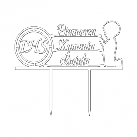 Topper Pierwsza Komunia Święta dla chłopca BIAŁY 062B Sweet Decor