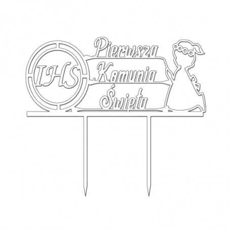 Topper Pierwsza Komunia Święta dla dziewczynki BIAŁY 063B Sweet Decor