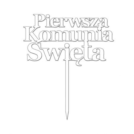 Topper napis Pierwsza Komunia Święta BIAŁY 059B Sweet Decor
