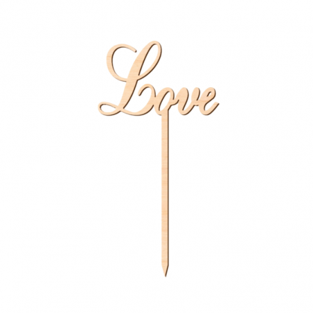 ZŁOTY TOPPER "LOVE" 056SN SWEET DECOR dekoracja na tort ze sklejki brzozowej