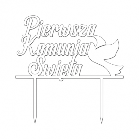 Topper Pierwsza Komunia Święta + Gołąbek 032B BIAŁY Sweet Decor
