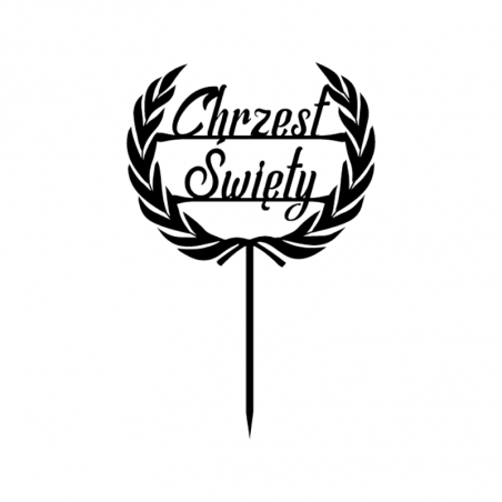 Topper Chrzest Święty w Laurach CZARNY 036C Sweet Decor