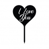 Topper I Love You CZARNY 101C Sweet Decor