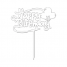 Topper Happy Birthday z Balonami BIAŁY 051B Sweet Decor