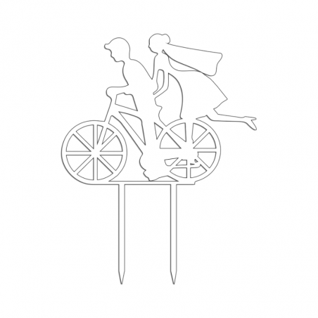 Topper Para Młoda na Rowerze 086B BIAŁY Sweet Decor