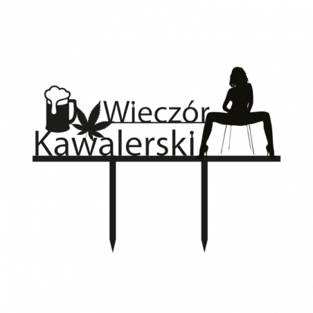 Topper Wieczór Kawalerski CZARNY 026 Sweet Decor