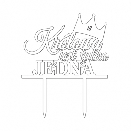 Topper Królowa Jest Tylko Jedna BIAŁY 016 Sweet Decor
