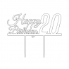 Topper Happy Birthday BIAŁY 015 Sweet Decor