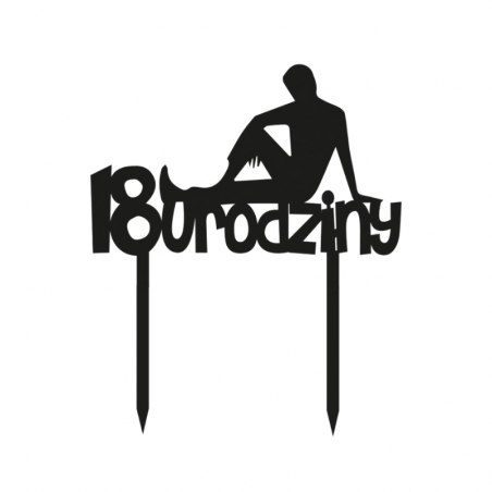 Topper 18 Urodziny Dla Chłopaka CZARNY 011 Sweet Decor