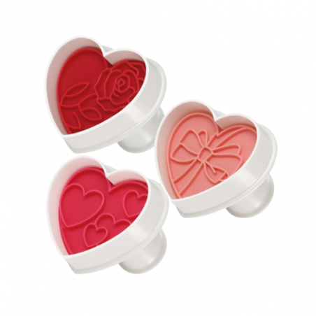 3szt. Wykrawacz SERCE z pieczątką 630856 Delicia Tescoma