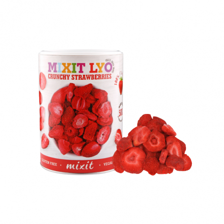 chrupiące, pełne smaku i wartości odżywczych liofilizowane plasterki truskawek