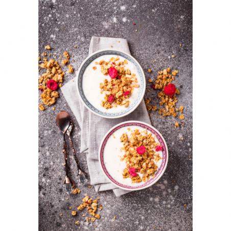 maliny liofilizowane to doskonały dodatek smakowy i dekoracyjny do ulubionej owsianki lub płatków śniadaniowych