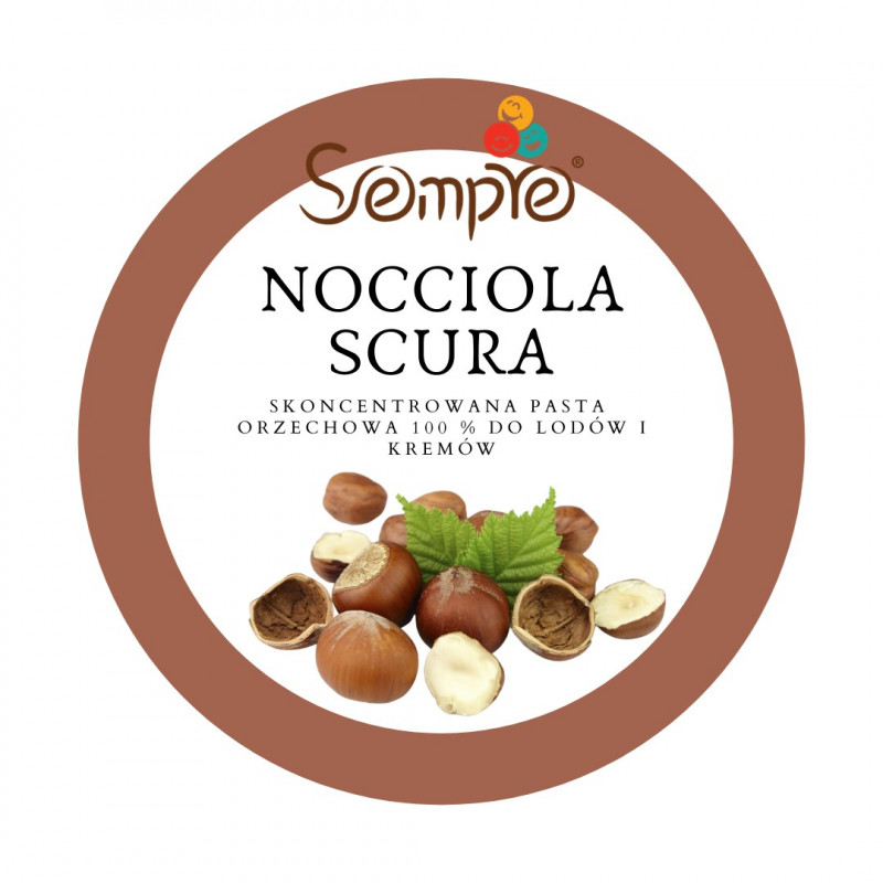 250g NOCCIOLA SCURA skoncentrowana pasta orzech laskowy 100% Pernigotti