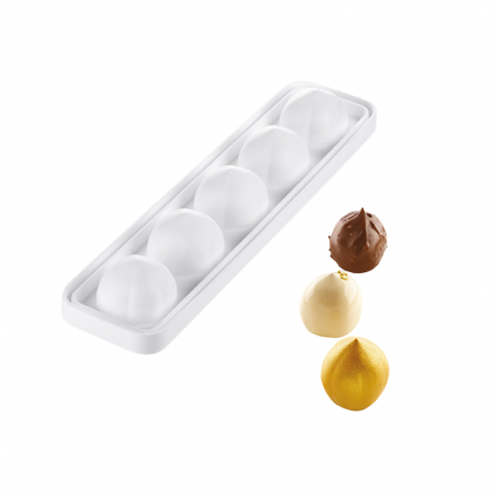 forma silikonowa do tworzenia trójwymiarowych deserów i monoporcji w kształcie orzecha laskowego