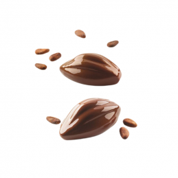 forma silikonowa w zestawie z wykrojnikiem do monoporcji w kształcie ziarna kakao
