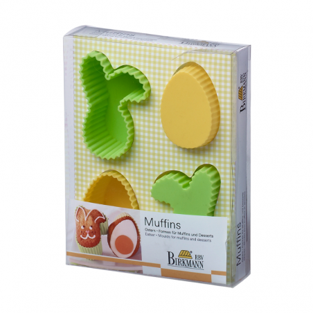 4 szt. FOREMKI DO MUFFINEK WIELKANOC 251 373 BIRKMANN silikonowe foremki do wielkanocnych bebeczek