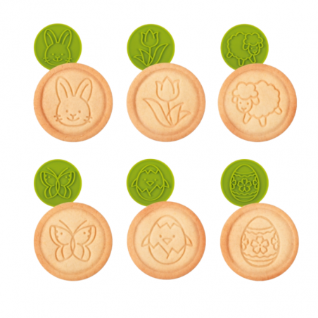 WIELKANOCNE PIECZĄTKI DO CIASTECZEK 630116 TESCOMA zestaw sześciu wzorów pieczątek do dekoracji