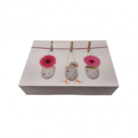 1 szt. Pudełko 31/22/8 cm wielkanocne KURCZACZEK białe Liv Opakowania
