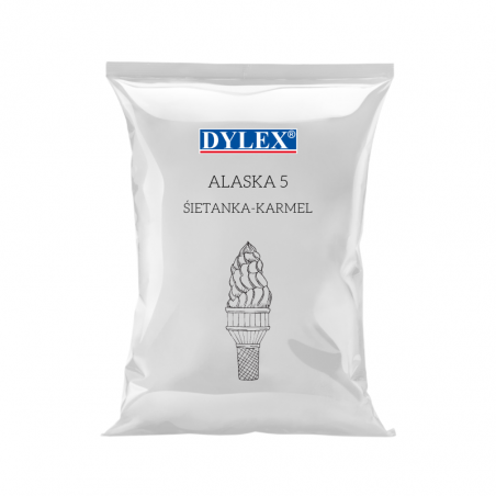 24 kg ALASKA 5 ŚMIETANKA-KARMEL DYLEX mieszanka do produkcji lodów świderków o smaku śmietankowo-karmelowym