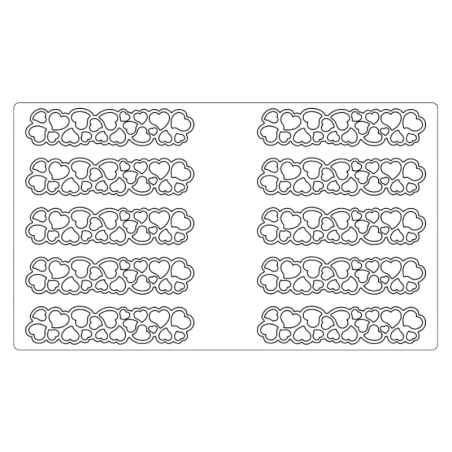 forma silikonowa do tworzenia wyjątkowych - ażurowych dekoracji w kształcie serc