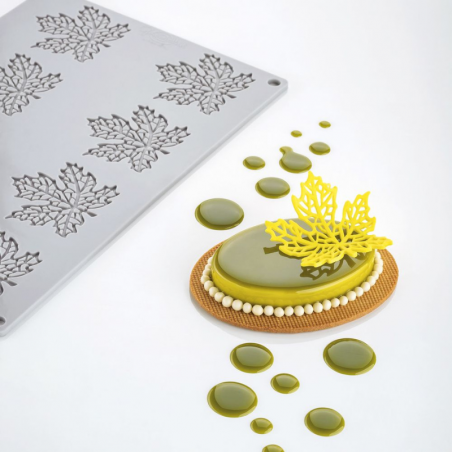 forma silikonowa do tworzenia wyjątkowych dekoracji w kształcie małych ażurowych liści klonu