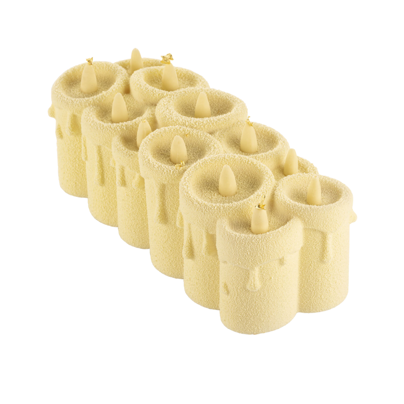 zestaw form silikonowych z plastikowym stelażem do tworzenia przestrzennych deserów w kształcie świec