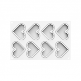 zestaw - forma silikonowa + wykrojnik - do tworzenia warstwowych monoporcji w kształcie serca