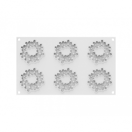 forma silikonowa do tworzenia płaskich elementów dekoracyjnych w kształcie kwiatów