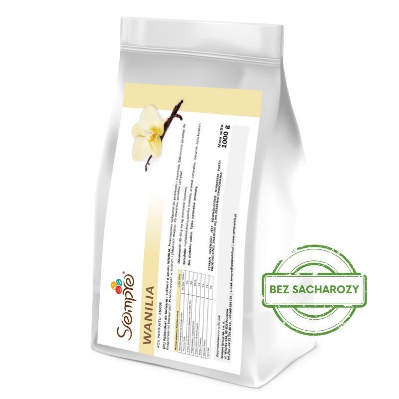 1 kg WANILIA 110005 SEMPRE bezcukrowy koncentrat spożywczy w proszku na bazie aromatów naturalnych 1 kg WANILIA 110005 SEMPRE bezcukrowy koncentrat spożywczy w proszku na bazie aromatów naturalnych