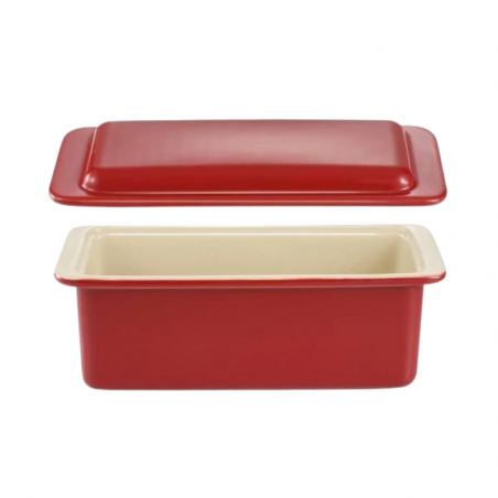 ceramiczna forma z pokrywą do wypieku domowego chleba tostowego