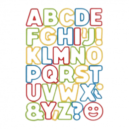 zestaw plastikowych wykrojników - alfabet - litery i znaki