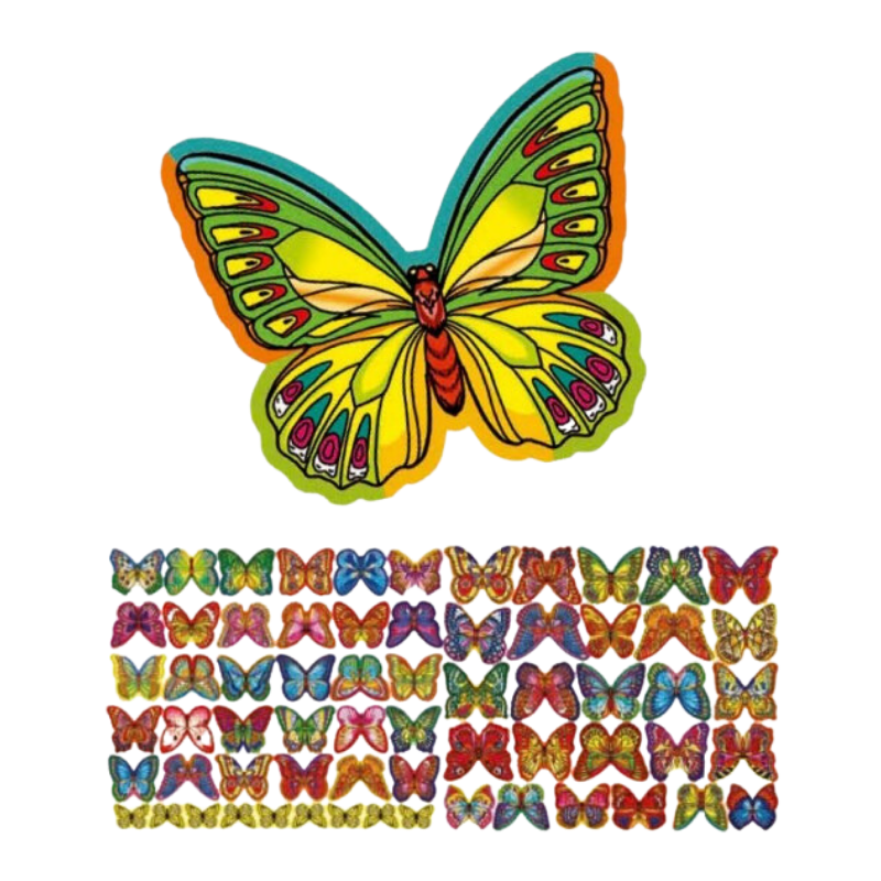 delikatna dekoracja waflowa w kształcie motyli