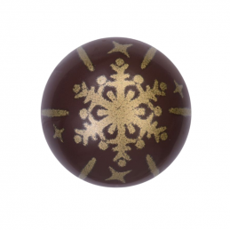 zestaw czekoladowych kul ze świątecznym nadrukiem - złote śnieżynki