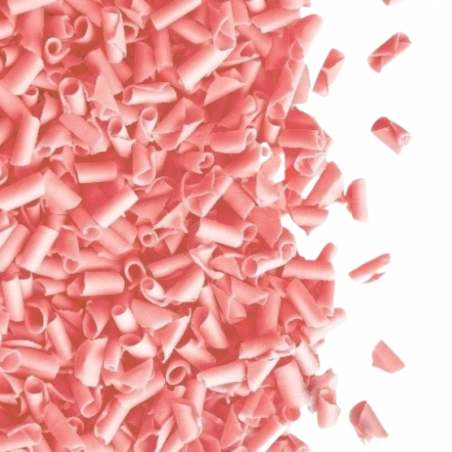 1 kg POSYPKA TRUSKAWKOWA BARBARA DECOR dekoracyjne różowe wiórki z białej czekolady 9 x 5 mm (produkt konfekcjonowany)