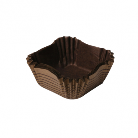 2000 szt. PAPILOTKA 1Q KWADRATOWA BRĄZOWO-ZŁOTA NOVACART papilotki kwadratowe 36 x 36 x h 15 mm