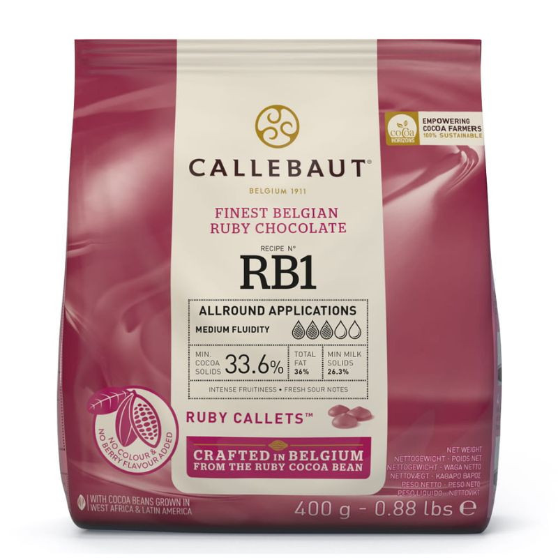 400g CZEKOLADA RUBY 33,6% RECIPE N°RB1 CHR-R36RB12-E0-D94 CALLEBAUT