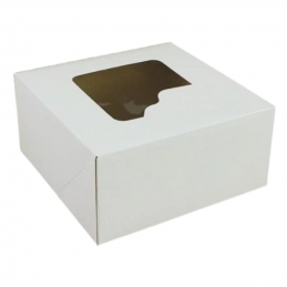 jednorazowe tekturowe pudełko z okienkiem do pakowania ciast i tortów