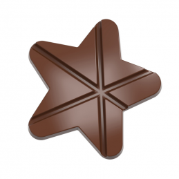 forma z poliwęglanu do tworzenia dekoracyjnych tabliczek czekolady w kształcie gwiazdy
