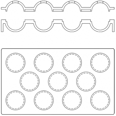 schemat dwuczęściowej formy do monoporcji