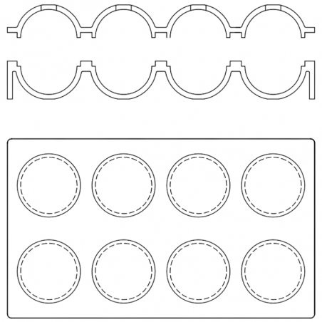 schemat dwuczęściowej formy do monoporcji